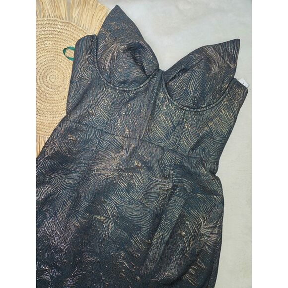 AQUA X Wicked Elphaba Green Swirl Jacquard Corset Gown Size XL NWT - Picture 11 of 15